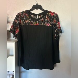 Floral Lace Black Top